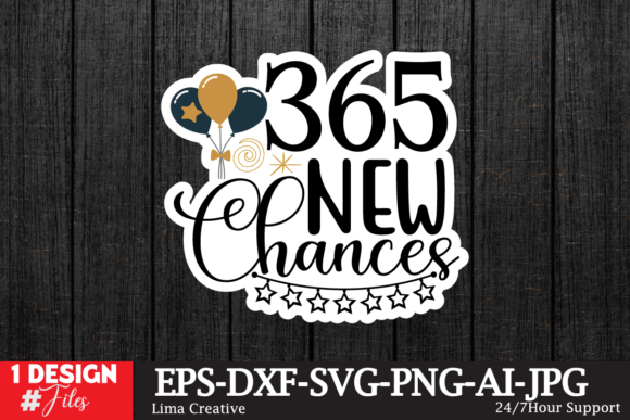365 New Chances Sticker SVG: A Fresh Graphic for Crafts and Branding Projects