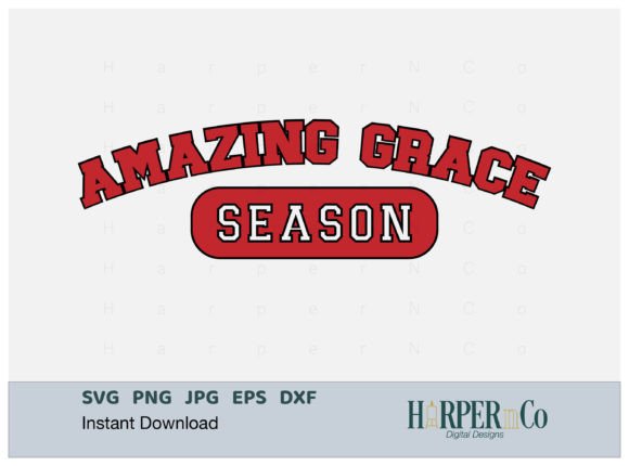 Amazing Grace Season SVG: Varsity Style Graphics for Local Business Branding