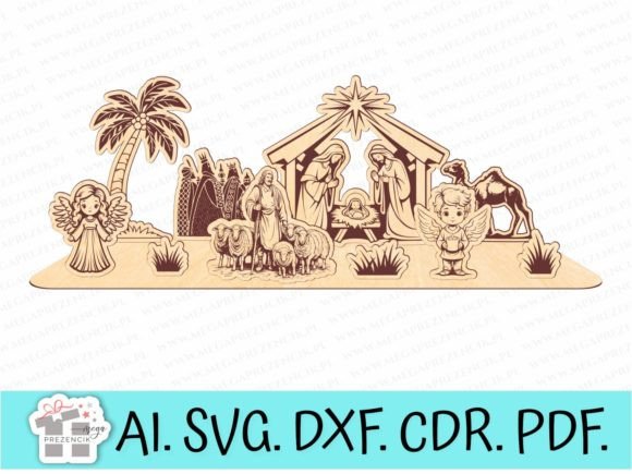 Christmas Nativity Scene Laser Cut Svg for Winter Amp Branding & Laser Cutting Projects