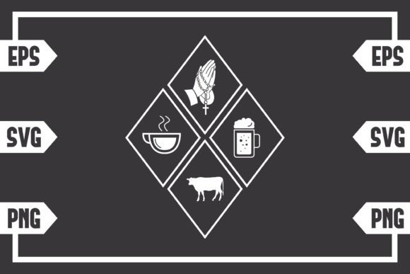 Coffee Jesus Beer and Cow: A Craft Graphic for Bold Branding