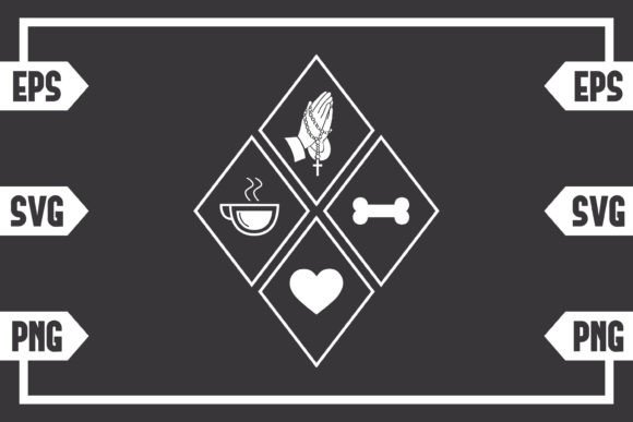 Coffee Jesus Heart and Dog Bone: A Unique Graphic for Lifestyle and Craft Blogs