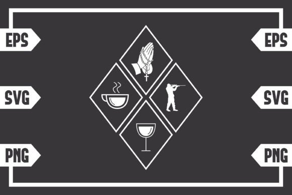 Coffee Jesus Wine and Guy Hunting – A Bold Graphic for Crafts and Creative Design