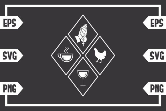 Coffee Jesus Wine and Hen – A Handcrafted Graphic for Local Branding