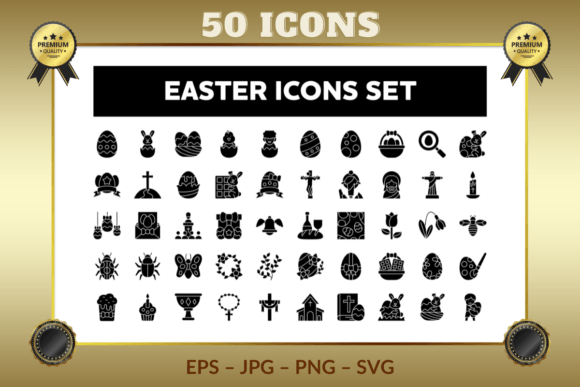 Easter Glyph Icons: Festive Graphics for Local Branding and Packaging