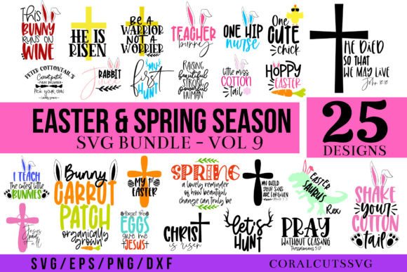Easter Spring Graphics Bundle for Crafts & Digital Selling