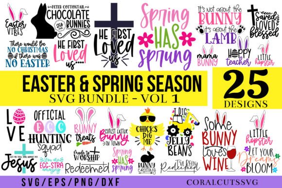 Easter Spring SVG Bundle for Crafts & Graphics
