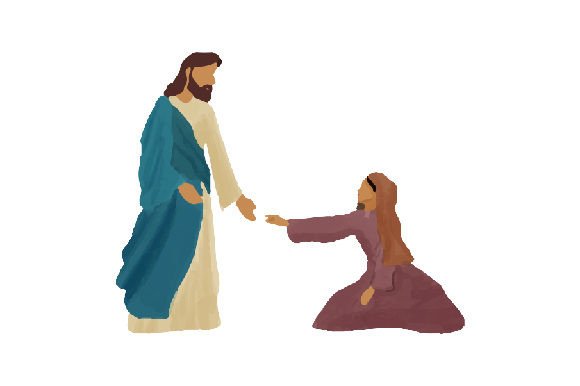 Jesus Healing a Woman - Watercolor: A Religious Craft Design for Mugs, Stickers & Printable Products