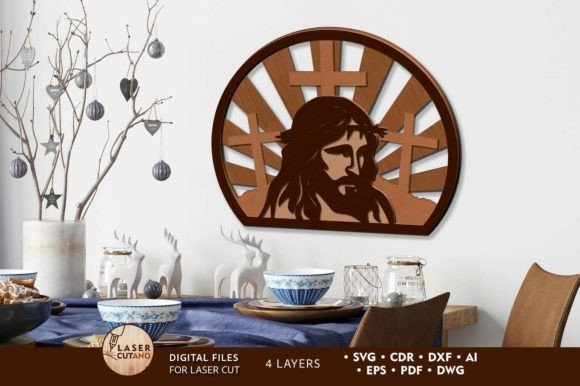 JESUS Multilayer Wall Decor Cut Files for Laser Cutting & Brand Visuals