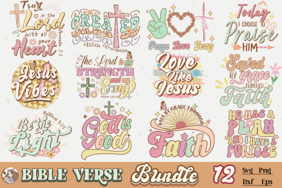 Retro Christian Quotes Bundle: Crafting Timeless Graphics for Faith-Inspired Projects