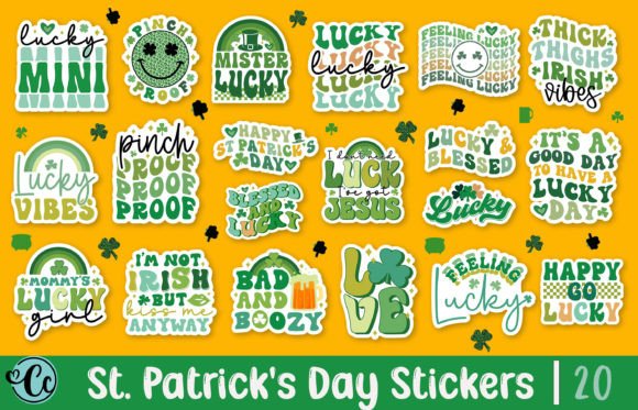 St Patrick’s Day Sticker Bundle – A Versatile Graphics Addition for Crafts & Seasonal Design Projects