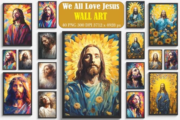 We All Love Jesus Wall Art Bundle: A Design Bundle for Faith-Based Branding